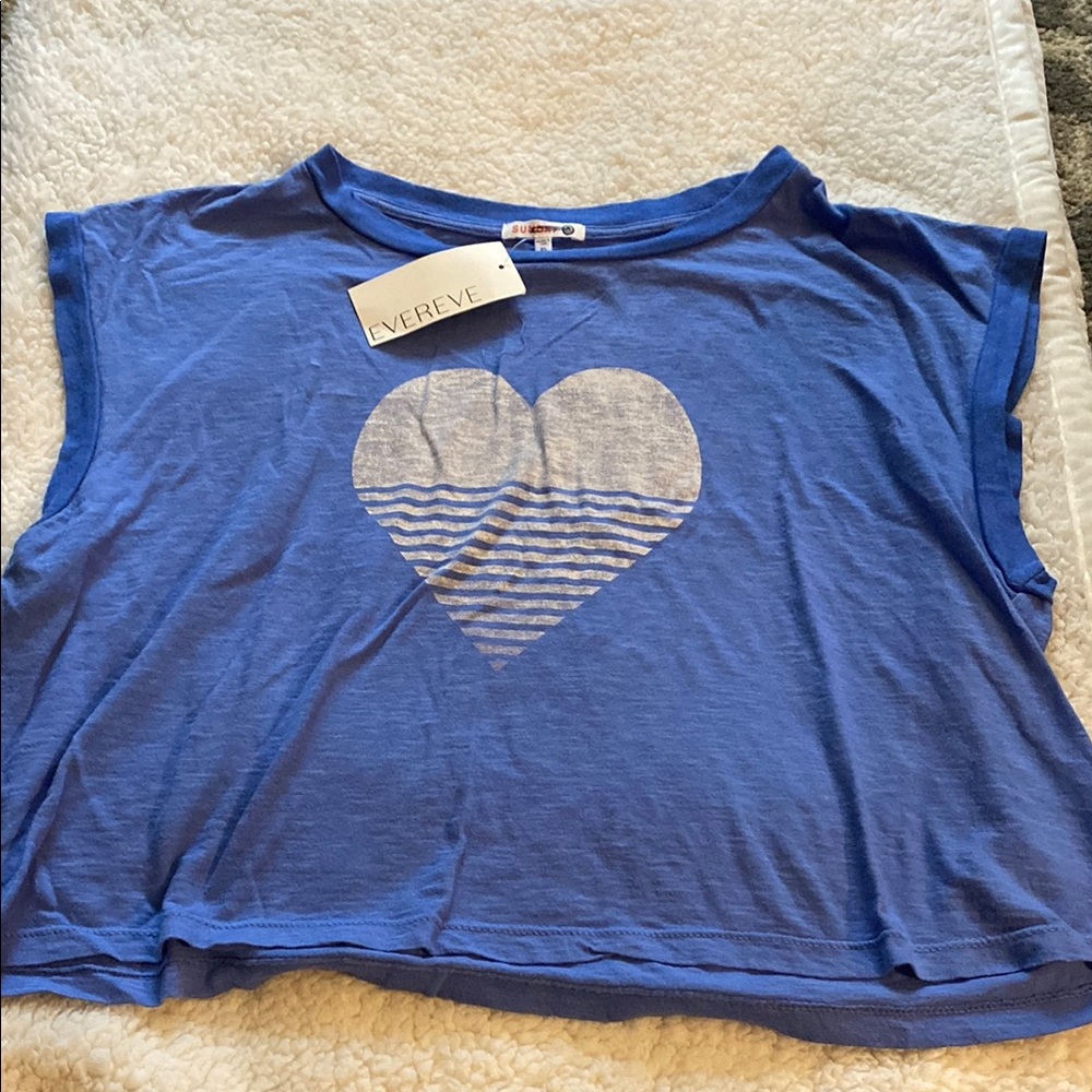 Evereve Blue Heart Graphic Tee
